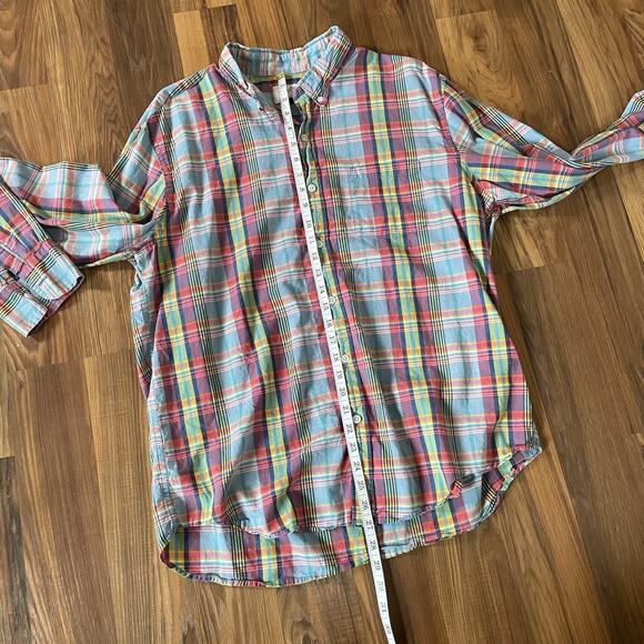 J.Crew Madras Men's XL Plaid Long Sleeve Casual Button Down Shirt - Multicolor - Picture 5 of 9